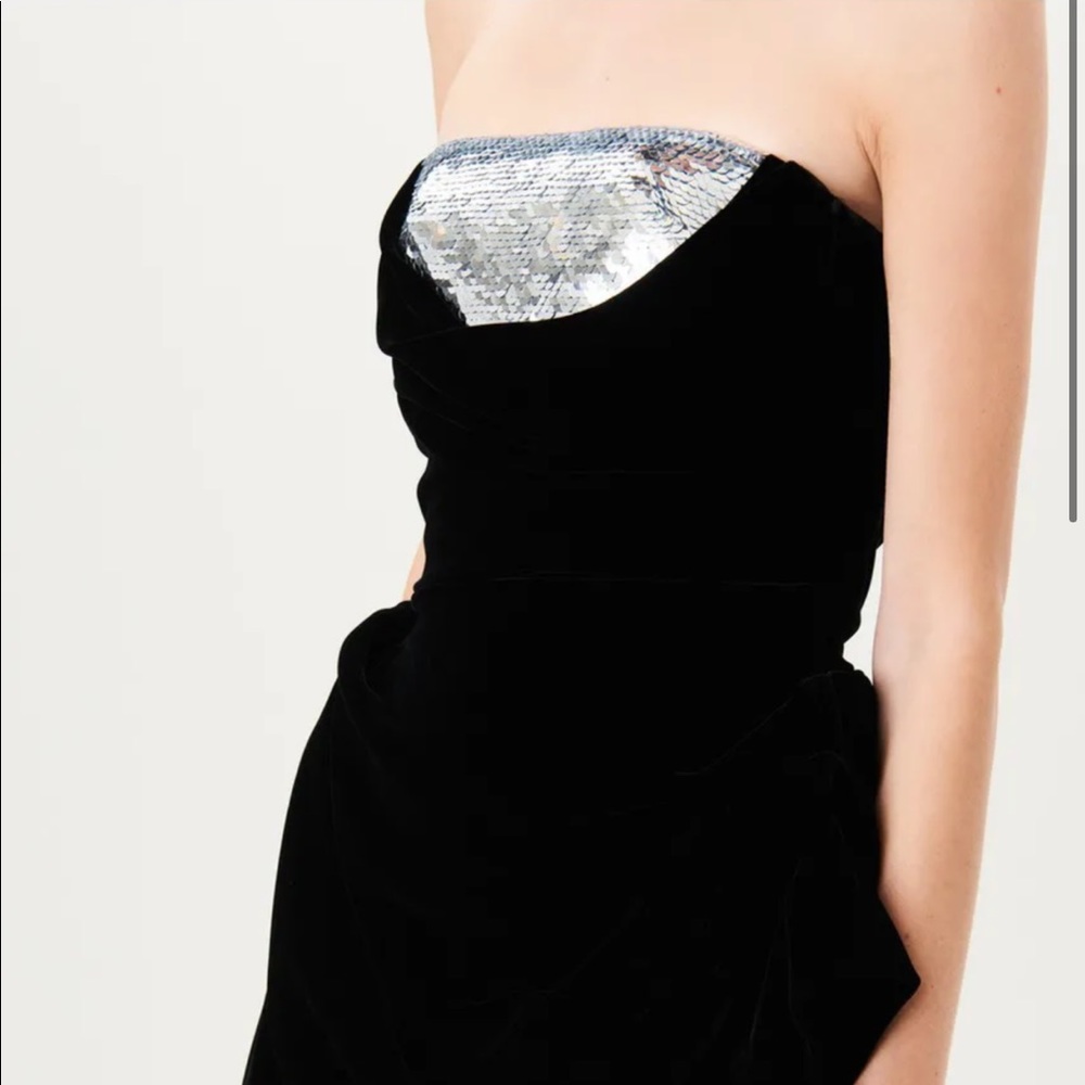 Oscar de la Renta Velvet Sequin Mini-Dress/Top